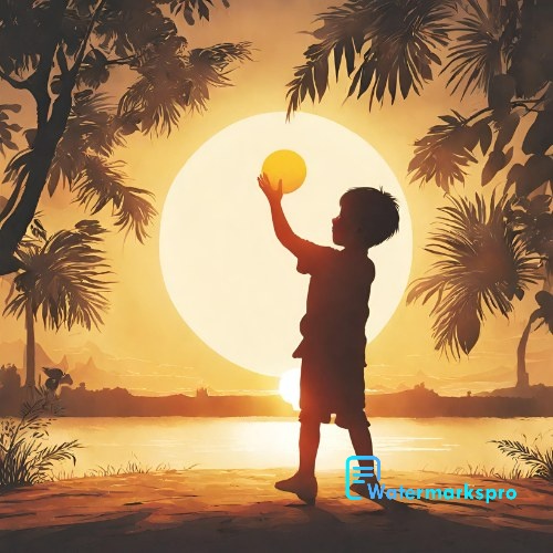 Boy Playing with sun